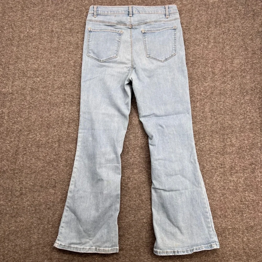 Wonder Nation Girls Flare Jegging Light Wash Heart Patch Jeans XL 14-16 Plus